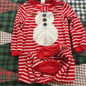 GAP Red and White Festive Pajama Set